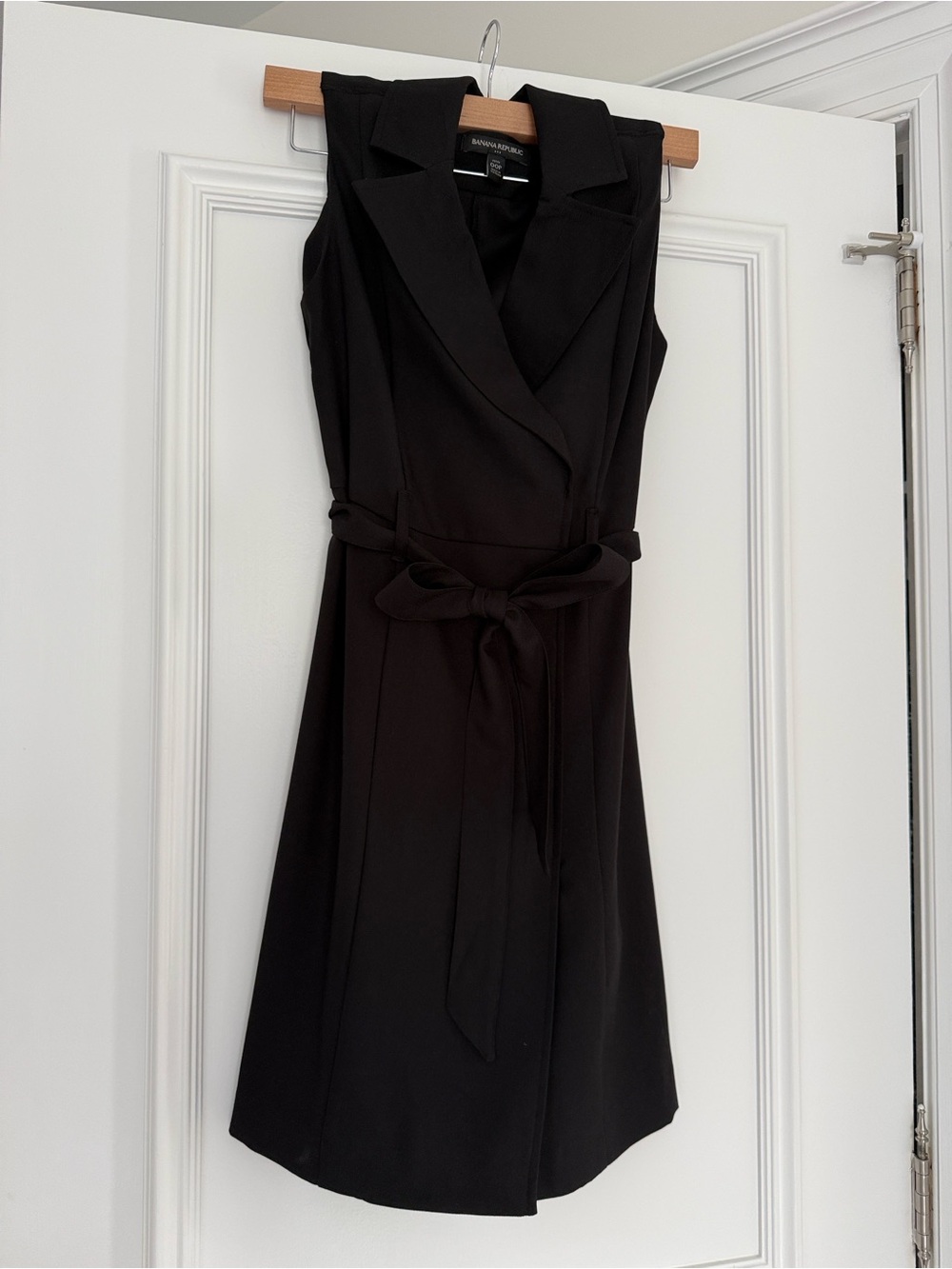 Banana Republic Black Sleeveless Wrap Dress with Tie Waist